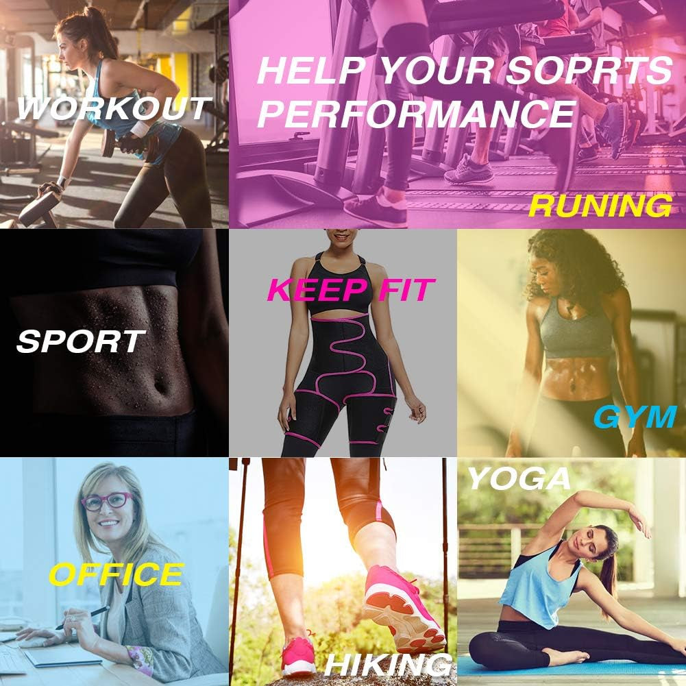 4 in 1 High Waist Arm and Thigh Wast Trainer for Women, Sweat Band Waist Trimmer plus Size