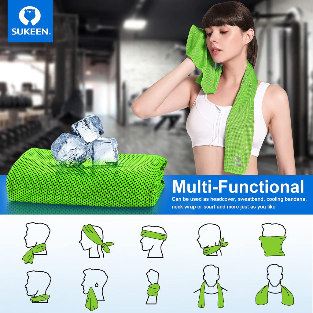 4 Pack Cooling Towels (40"X12"), Cooling Neck Wraps, Ice Towel, Soft Breathable Chilly Towel,Microfiber Towel for Yoga,Sport,Running,Gym,Workout,Camping,Fitness,Workout & More Activities