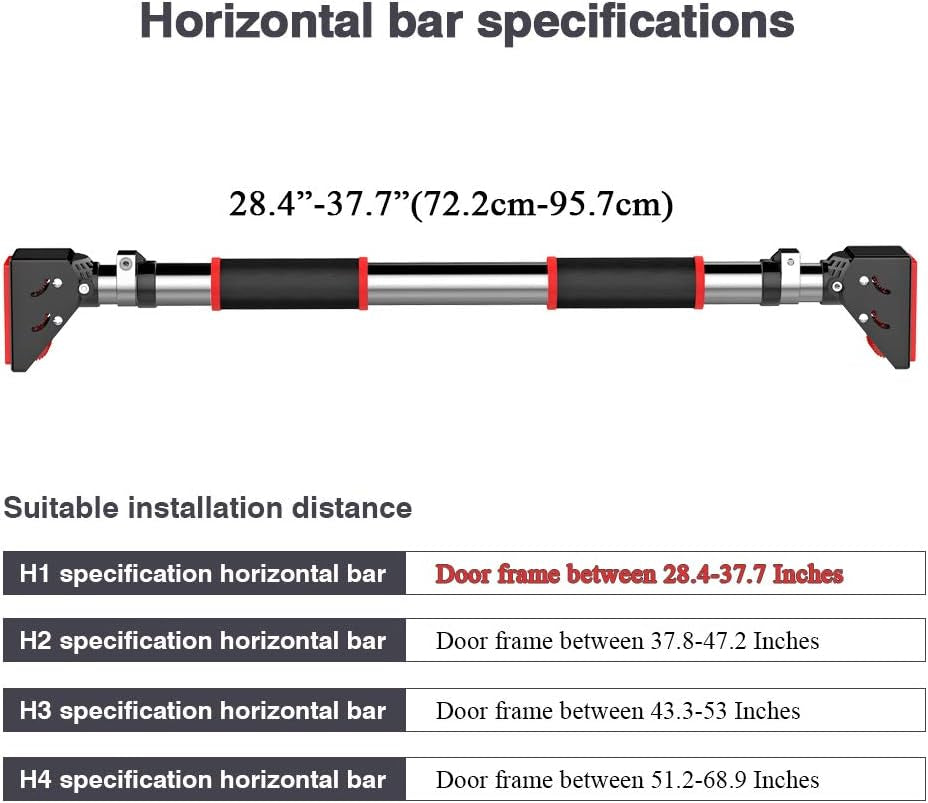 Pull up Bar, Pullup Bar Chin up Bar for Doorway Home Gym Equipment Adjustable Width - 660 LBS